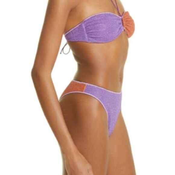 Oseree Lumiere Glitter Halter-style Bikini Set Violet Purple XL NWT - Picture 9 of 13